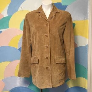 Genuine Suede C’est City tan blazer size 10